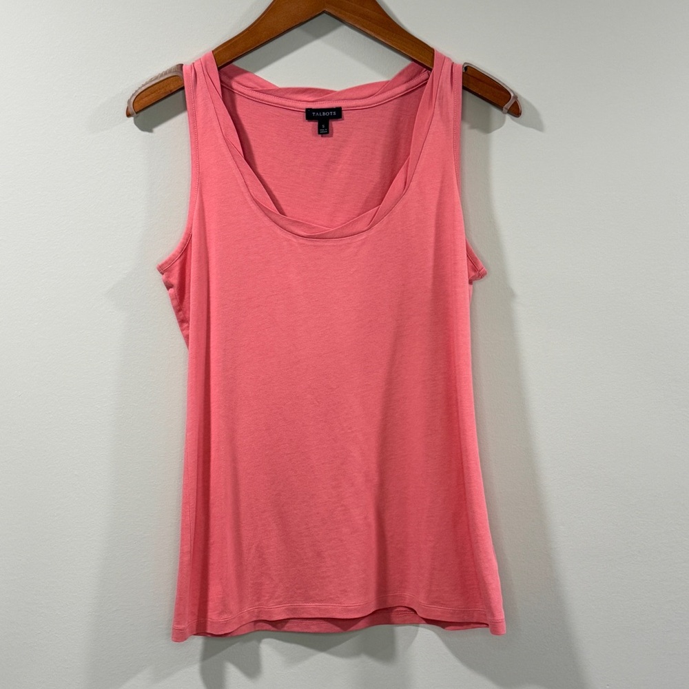 Talbots‎ Women’s Coral Tank Top with Twist Collar Design Size S